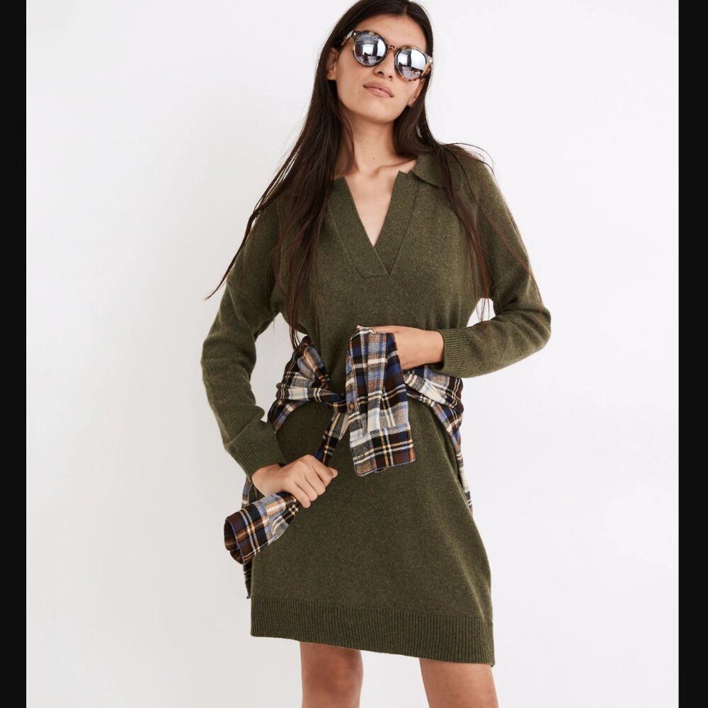 Madewell Olive Green Mini Dress